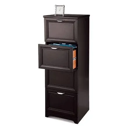 Realspace Magellan Collection 4-Drawer Vertical File Cabinet, 54"H x 18 3/4"W x ...