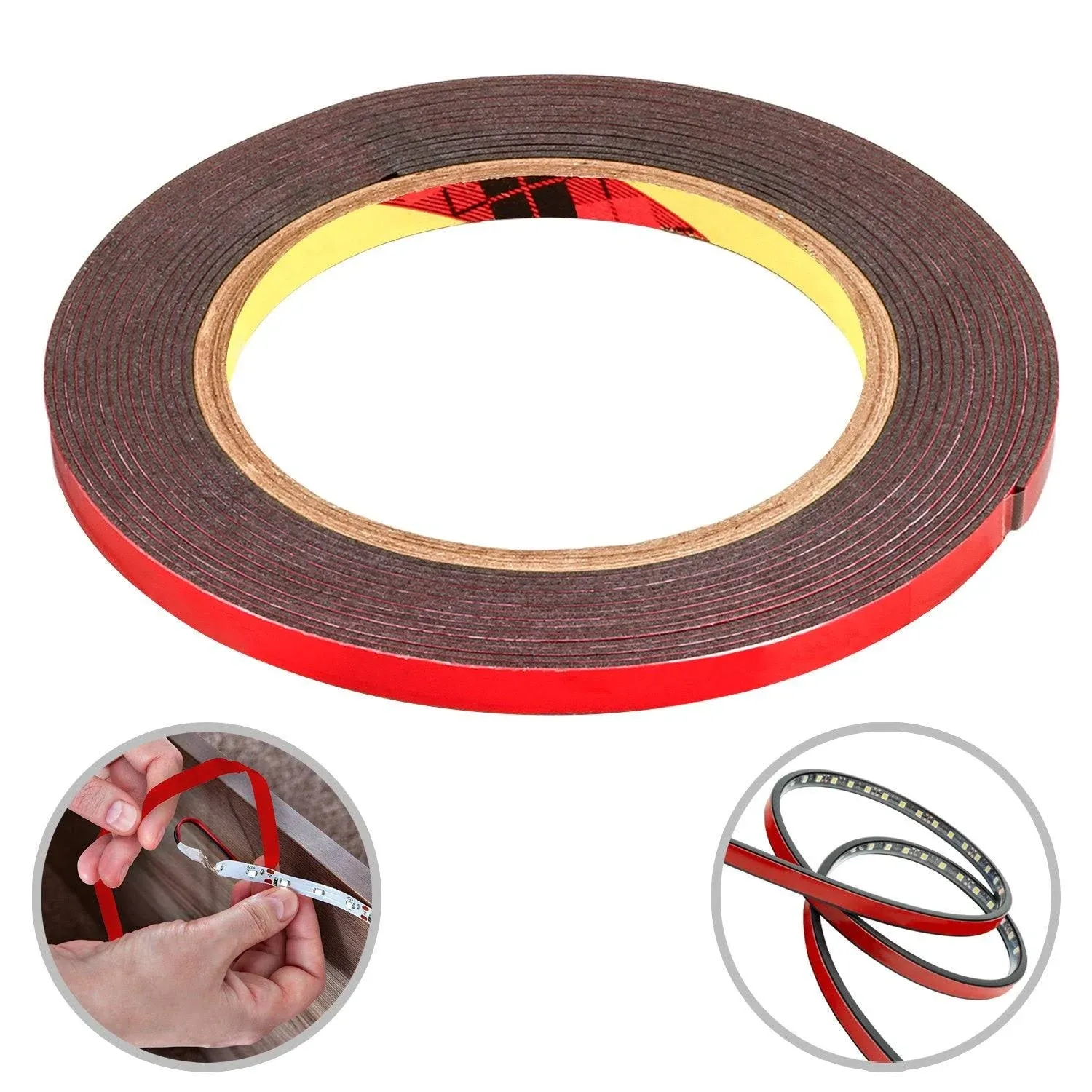 Double Sided LED Tape, Heavy Duty, Mounting Tape, Made in USA (0.4in x 32ft)