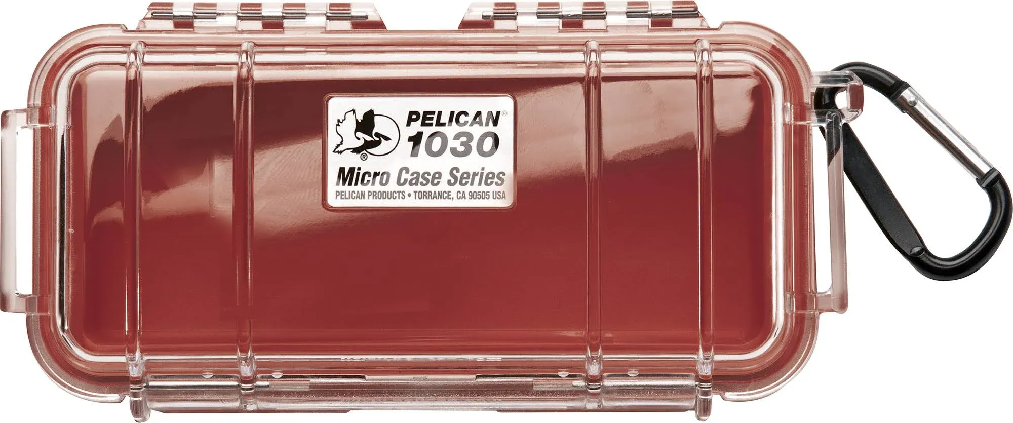 Pelican 1030 Micro Case (Clear & Red)