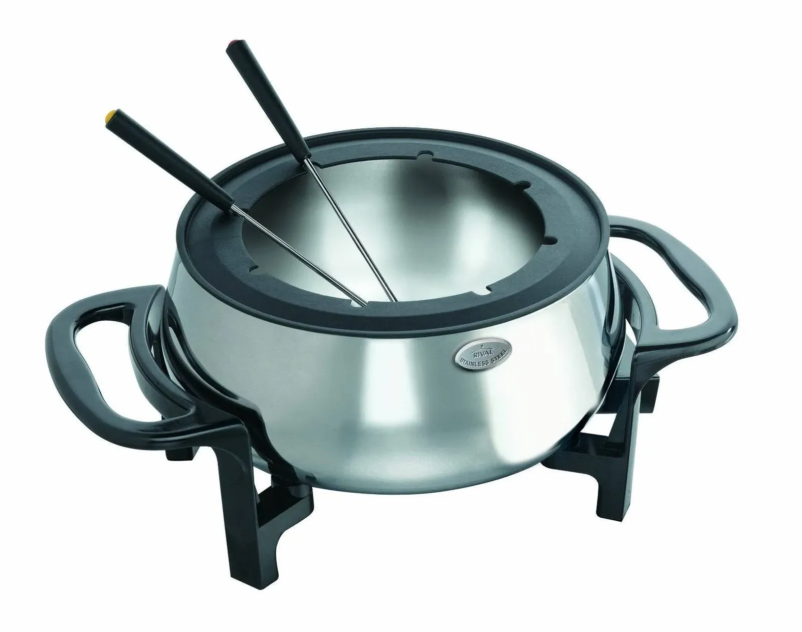 Rival Electric FONDUE POT 3 Quart Stainless Steel with 8 Forks Brand New