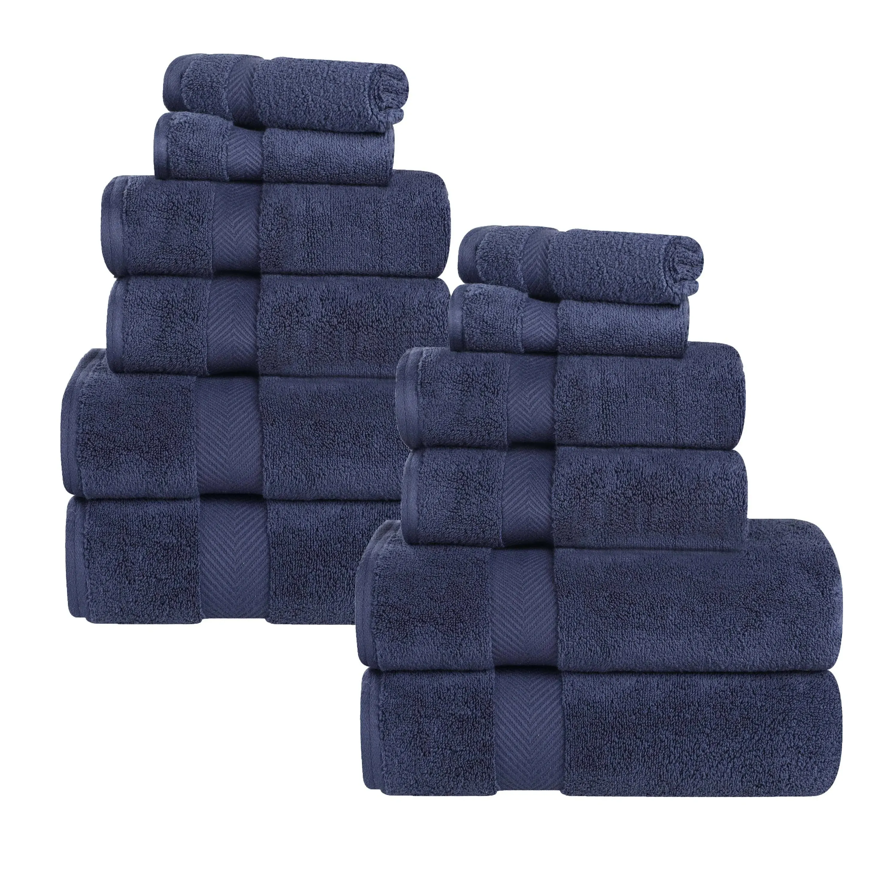 Superior Zero Twist Cotton 12 Piece Towel Set