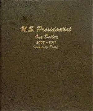 Dansco US Presidential Dollar with Proof Coin Album Volume 1 2007 - 2011 #8184