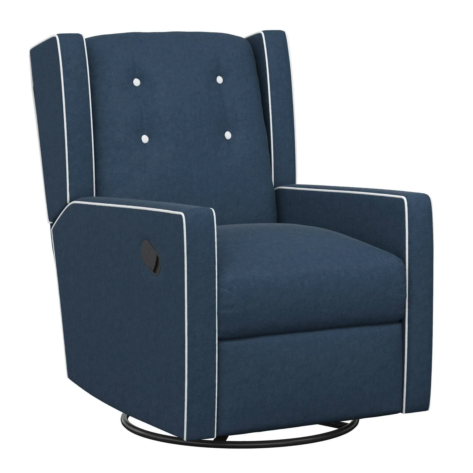 Baby Relax Mikayla Swivel Glider Chair, Nursery Room, Dark Blue Recliner