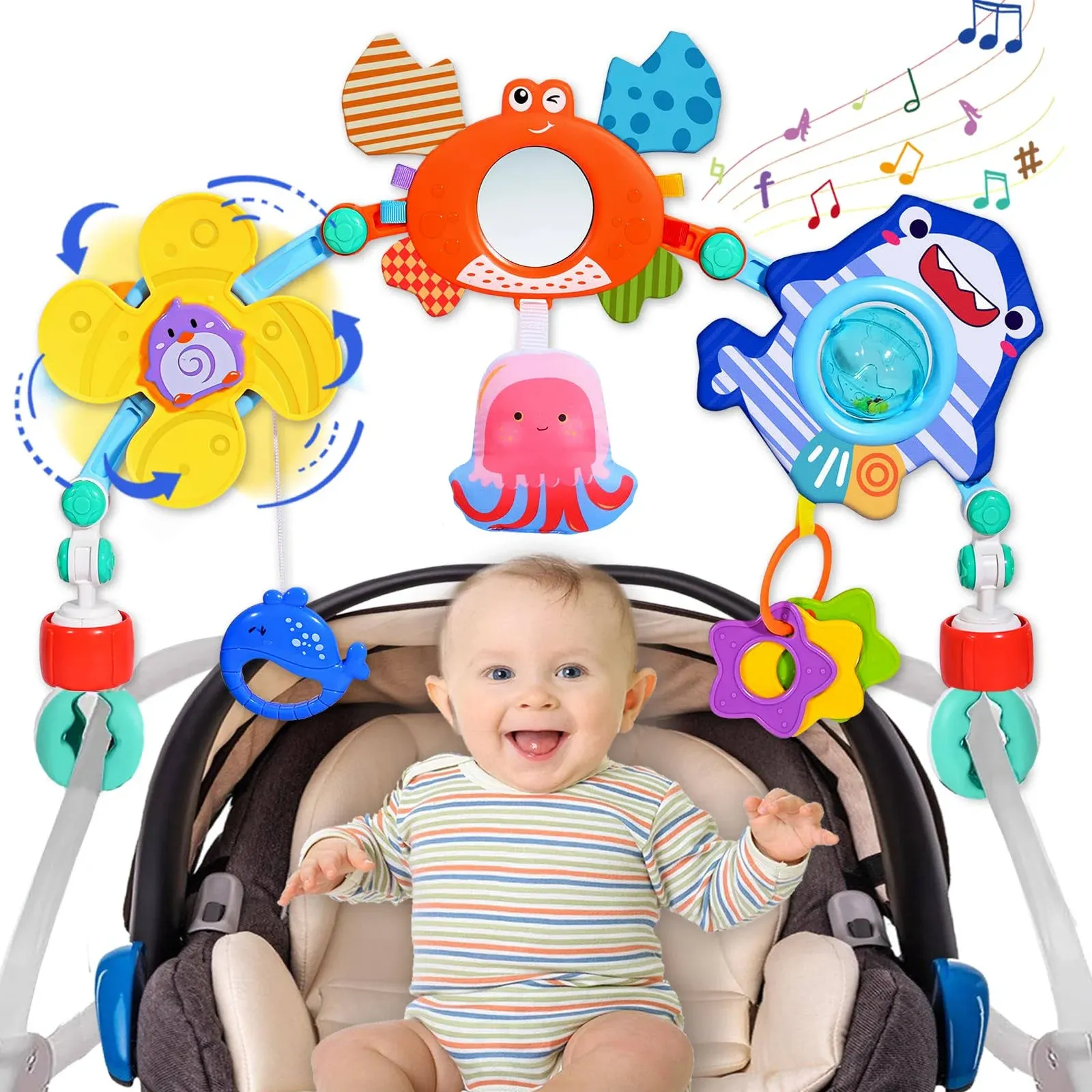 Hibility Baby Stroller Arch Toy Car Seat Toys Activity Mobile Musical Toys Ideal ...