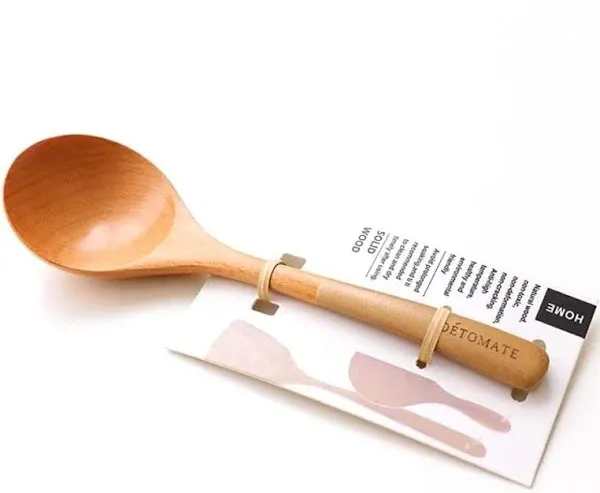 Wooden Soup Spoon for Eating, Wooden Soup Ladle Rice Scoop Long Handle Dining