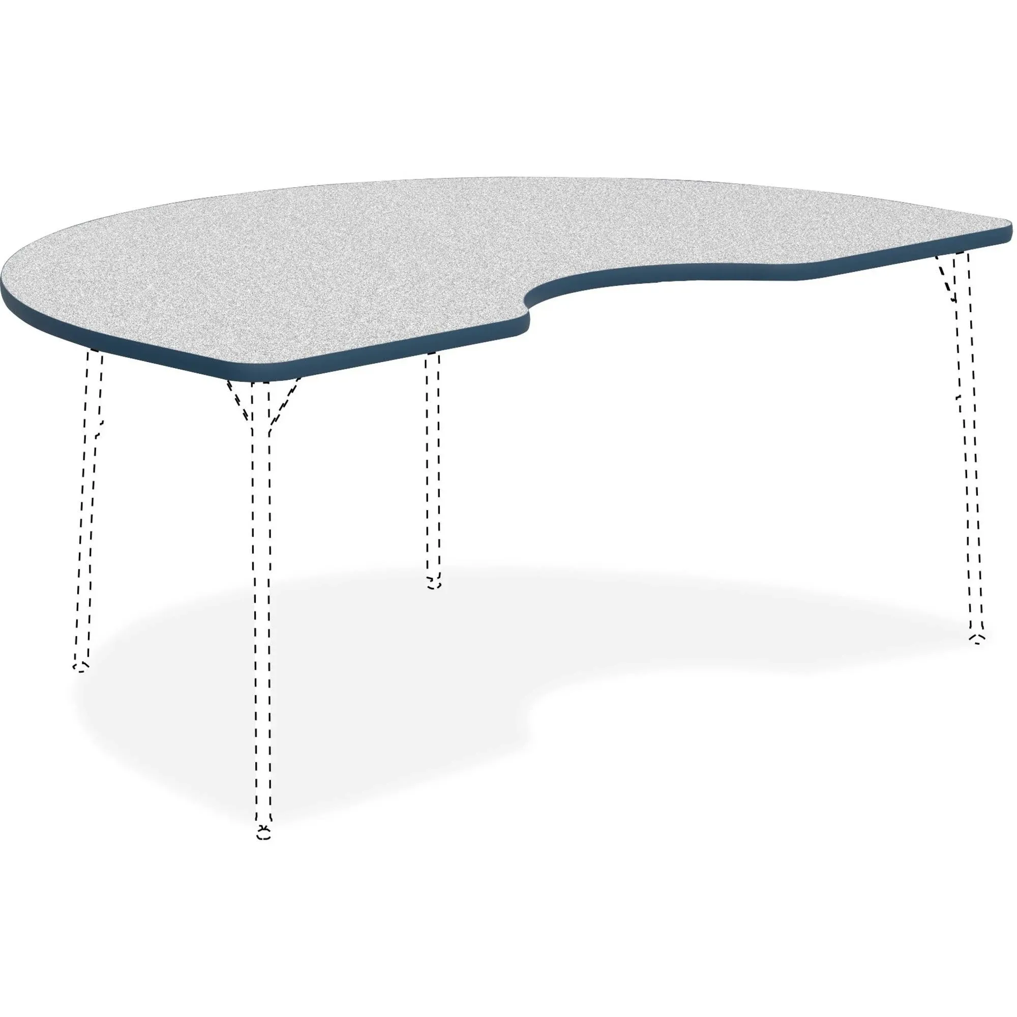 Lorell 99924 Tabletop, Kidney, Laminate, 48-Inch x72-Inch , Gray/Navy