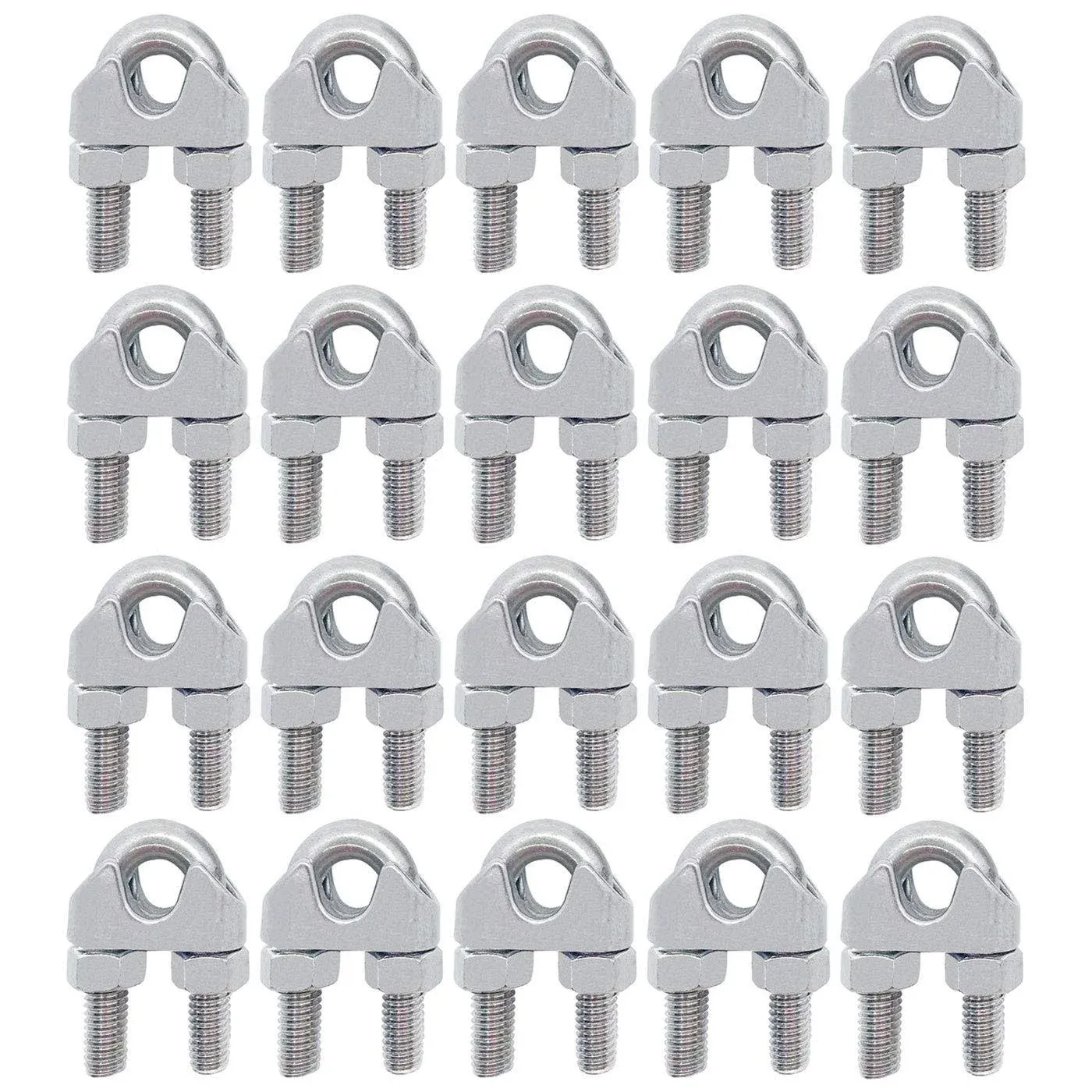 Wire Rope Clip Luckkyme Wire Rope Clamp 20pcs Stainless Steel 1/4' M6 Wire Rope ...