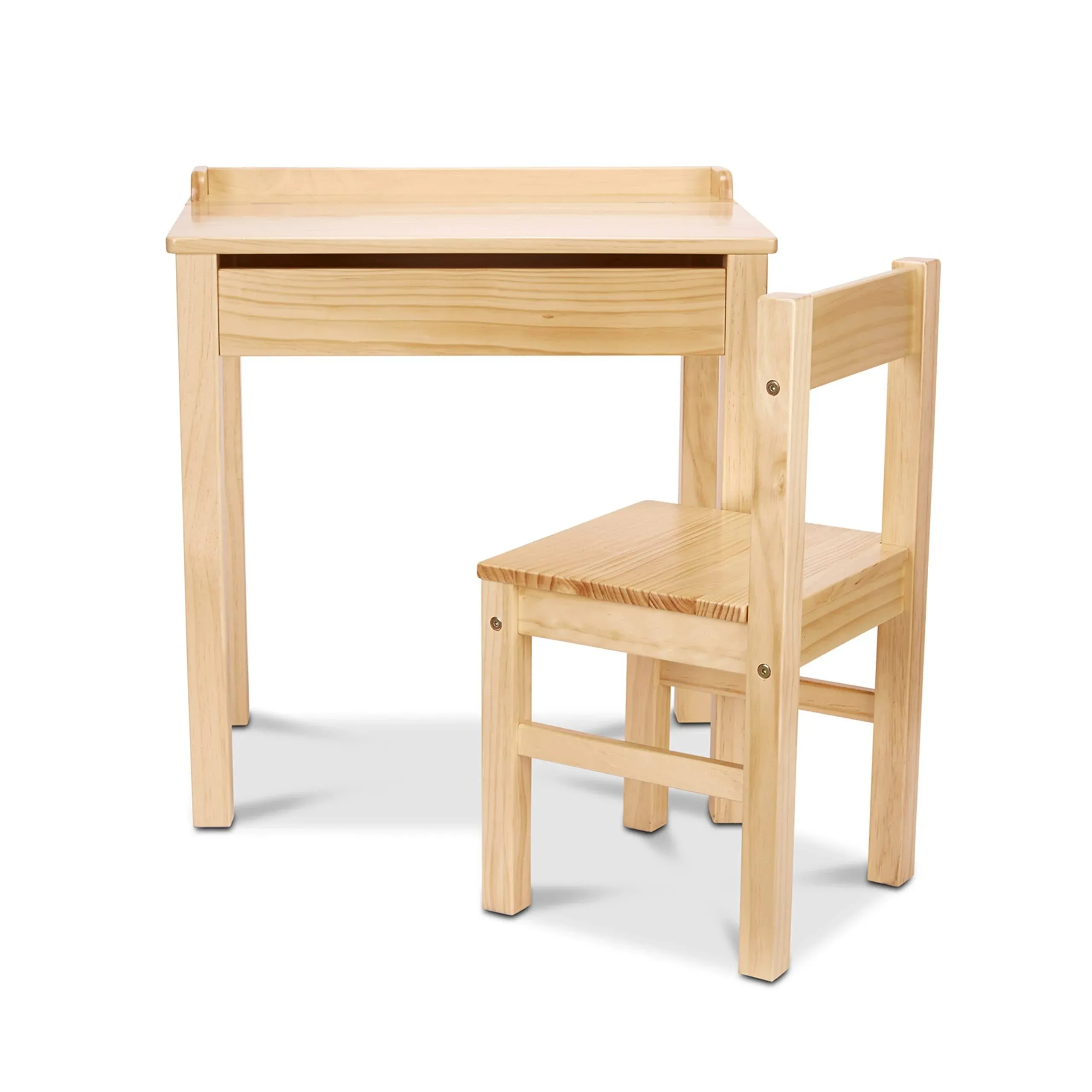 Wooden Lift-Top Desk & Chair - Honey - 30230