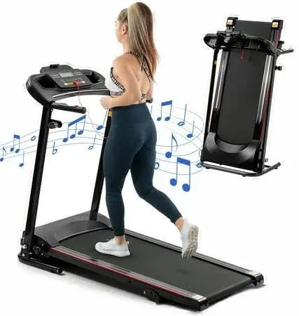 FYC 2.5HP Electric Folding Treadmills with Bluetooth & Incline - Portable Running ...