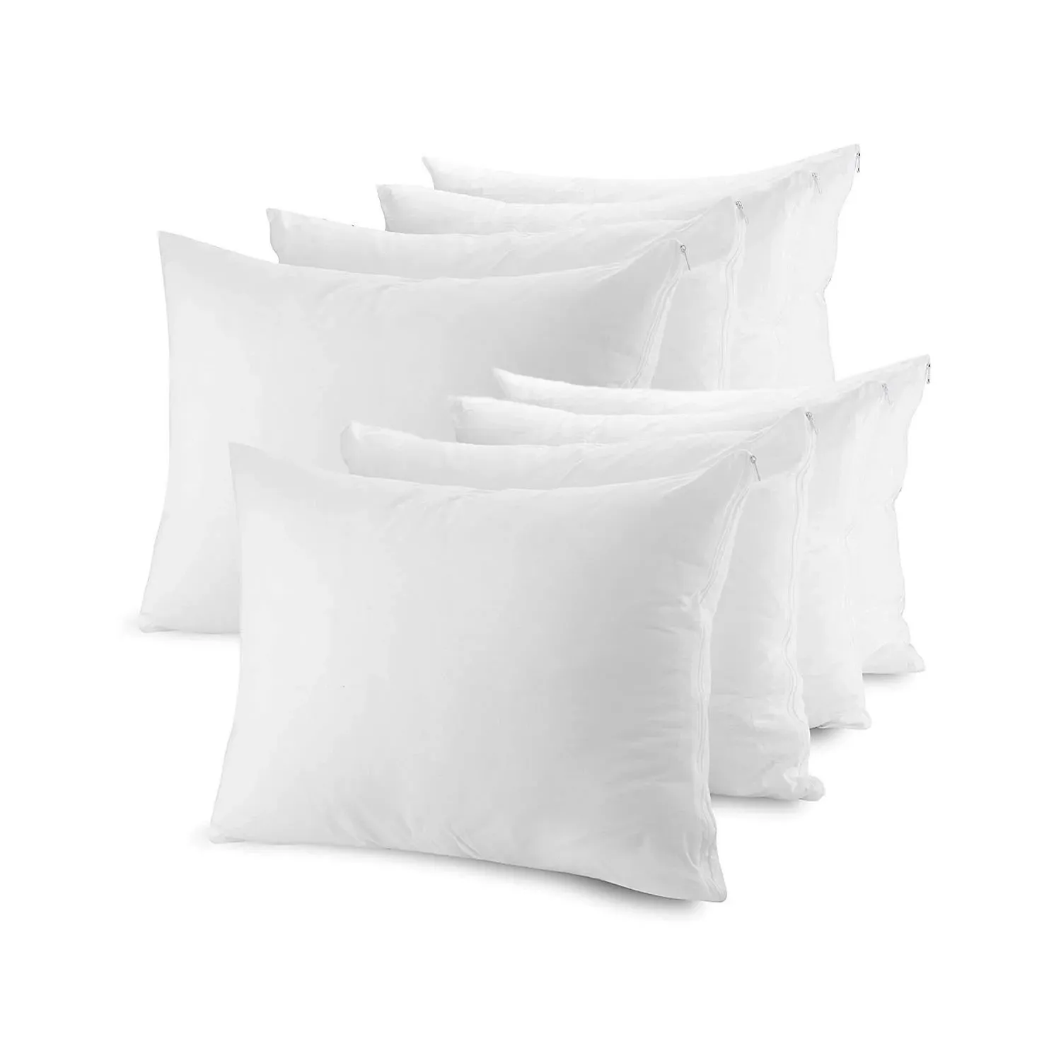 The Grand Pillow Covers Queen Size - Poly-Cotton Pillow Protector with Zipper - Moisture Wicking, Advanced Allergy Protection Pillow Protector - Protects Pillow from Dust, Dirt, and Debris (8 Pack)