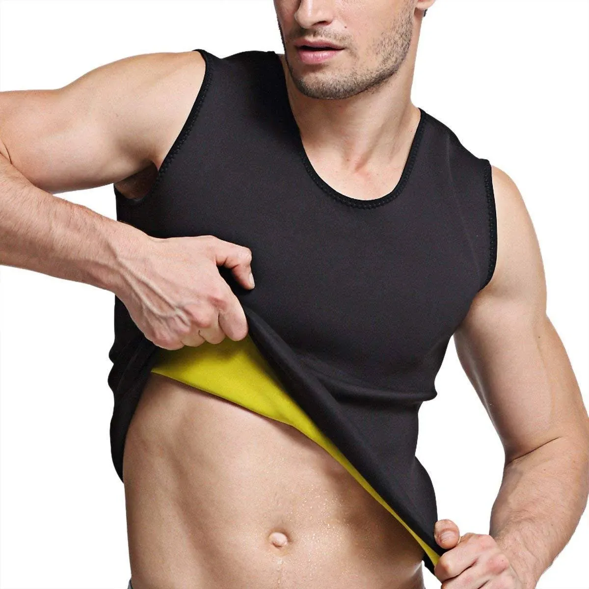 Waist Trainer Sweat Vest for Men,Hot Neoprene Sauna Tank Top Vest with Zipper,Gym Workout Suit