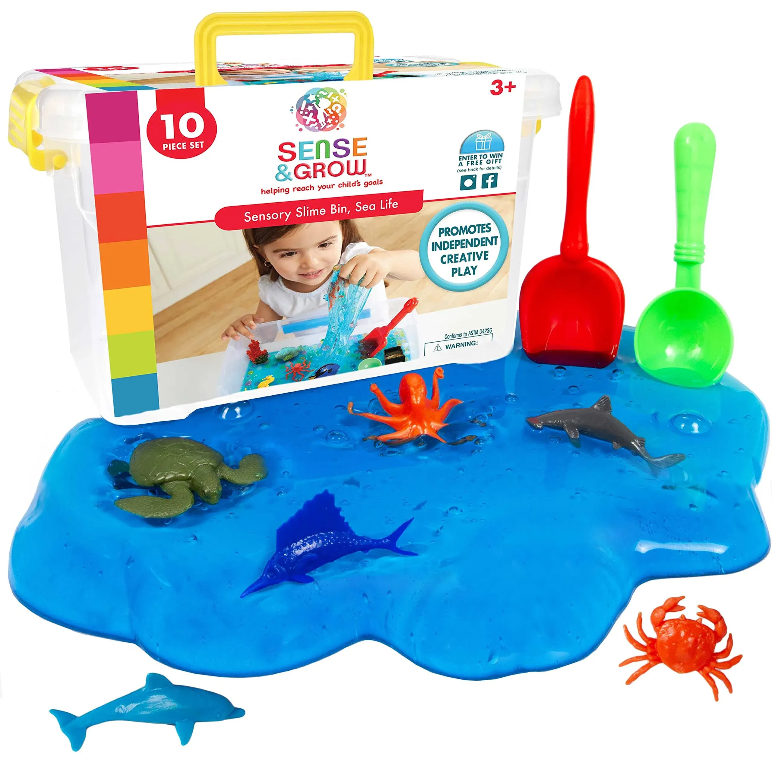 Creative Kids Sense & Grow Sensory Slime Bin - Sea Life