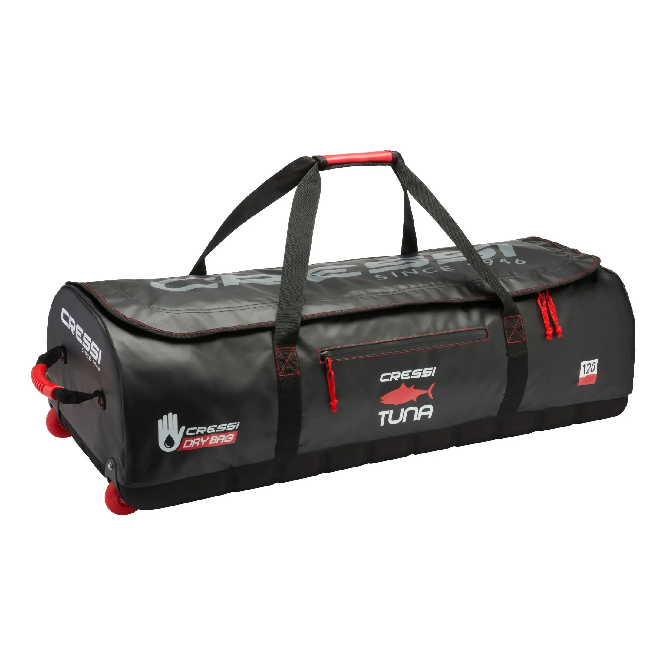 Cressi High-Capacity Wheeled Bag - Water Resistant - 120 Liters Capacity - Ideal for Scuba Diving and Water Sports Equipment - Tuna: Designed in Italy