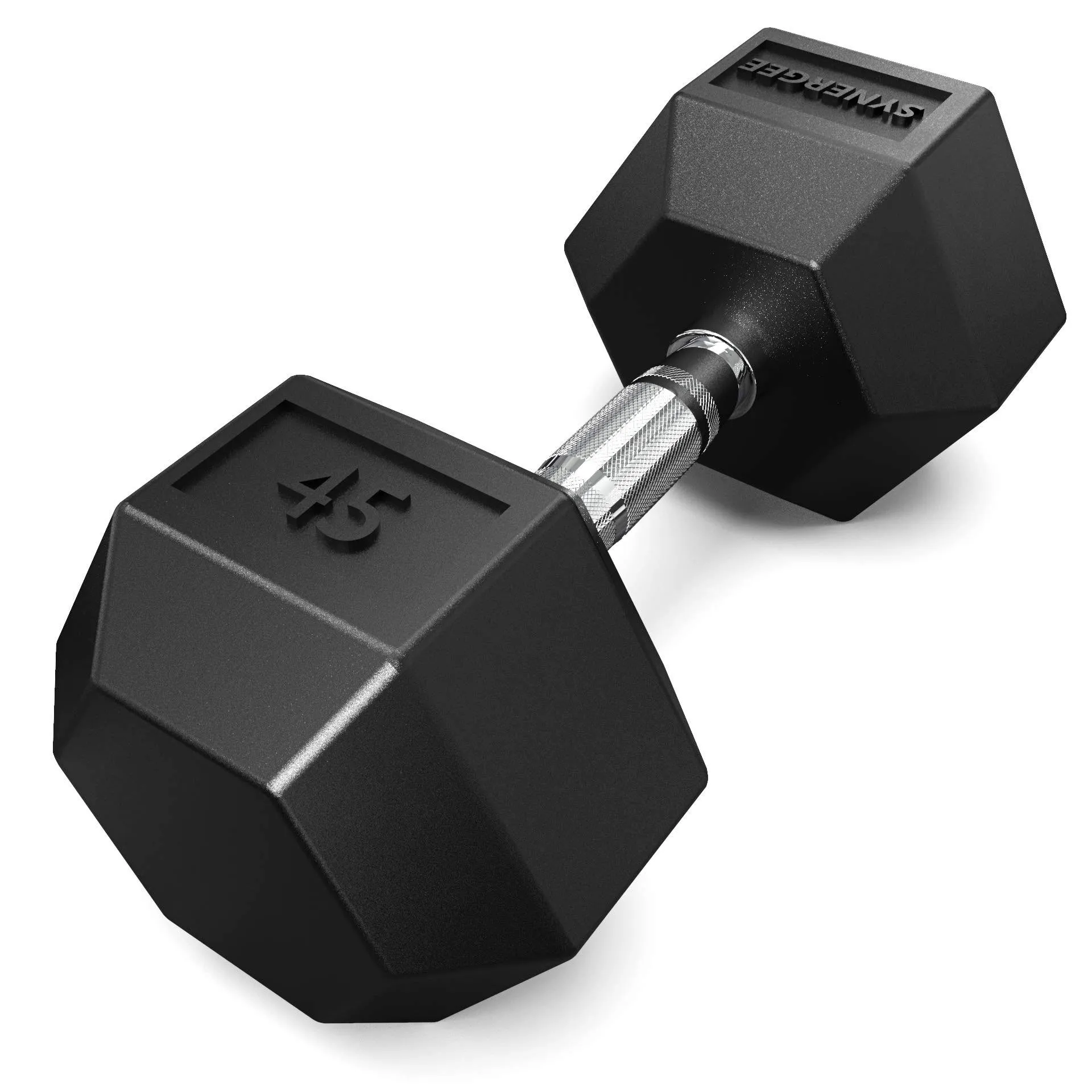 Synergee Rubber Hex Dumbbells Singles - 45lb (Single)