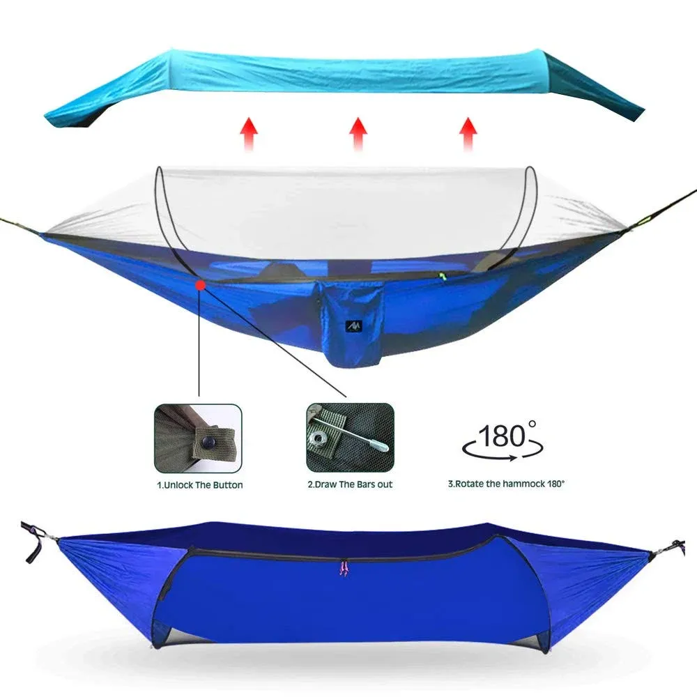 2 in 1 Camping Hammock with Mosquito Net &amp; Sunshade Cloth &amp; Tree Straps for 2...