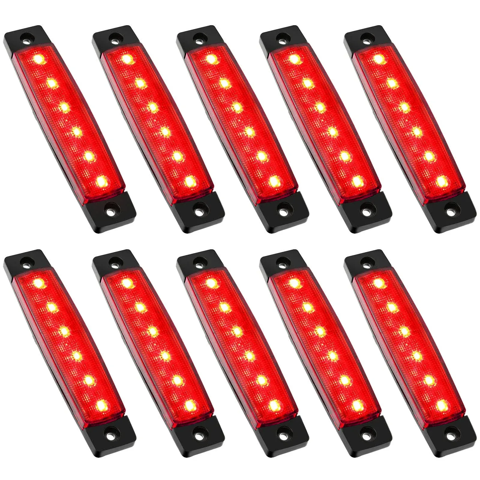 Pseqt 10 Pcs LED Rock Strip Lights Car Underglow Wheel Fender Well Lighting Kits Waterproof for Golf Cart Wrangler Offroad Truck RV UTV ATV