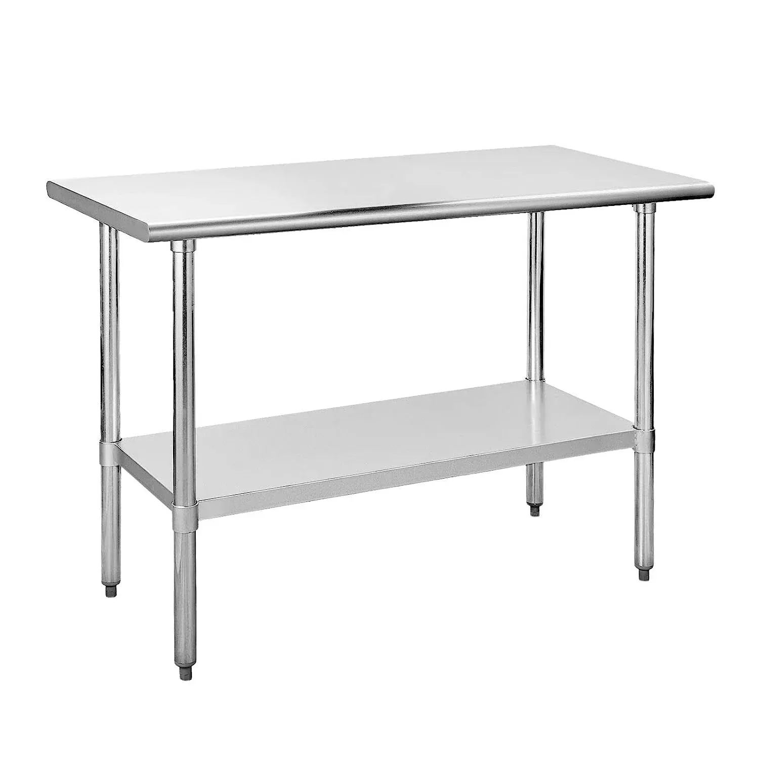 Rockpoint Stainless Steel Table for Prep & Work 72x24 Inches, NSF Metal Commercial Kitchen Heavy Duty Table with Adjustable Under Shelf and Table