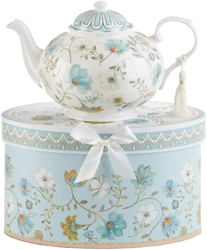 Blue Romance Porcelain Tea Pot (8141-1) - Otto's Granary