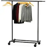 Simple Houseware Dual Bar Adjustable Garment Rack, Chrome, 72-inch Height