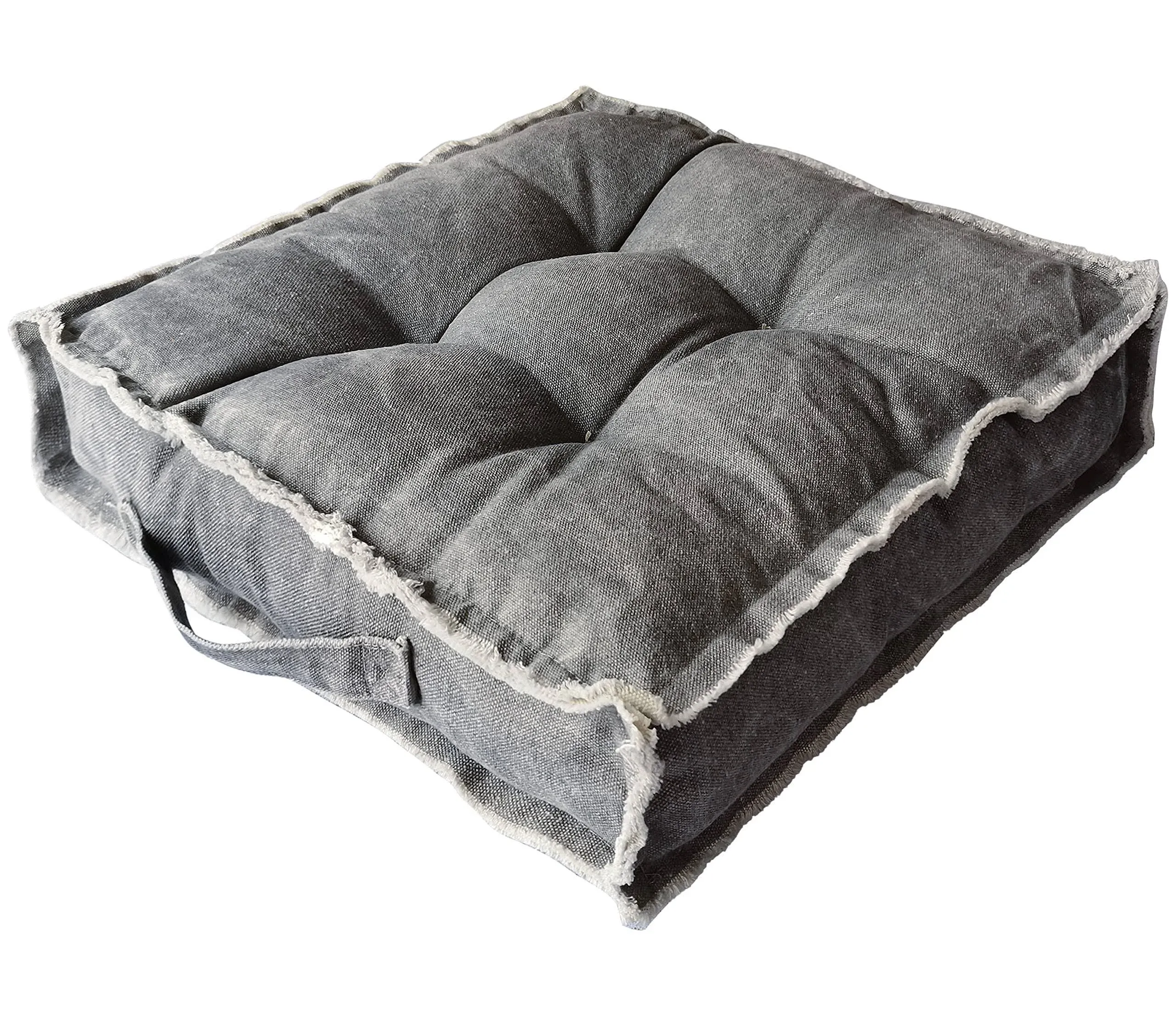 Square Thick Floor Seating Cushions,Solid Thick Tufted Cushion Meditation Pillow for Sitting on Floor,Tatami Pad for Guests or Kids Reading Nook, oga Living Room Sofa Balcony Outdoor(Darkgray)