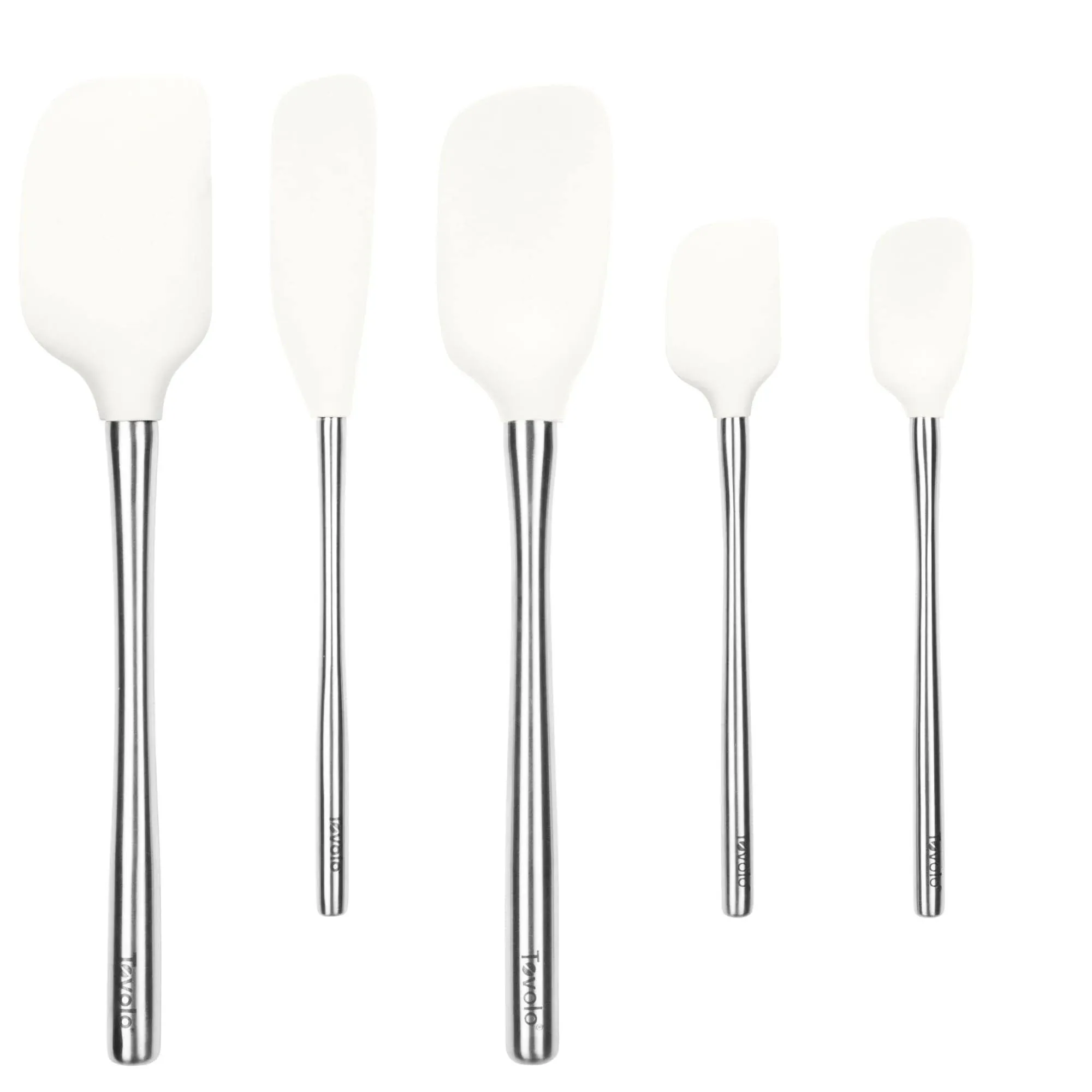 Flex-Core Spatula Stainless Steel Handle Set of 5 - White Color: White Tovolo