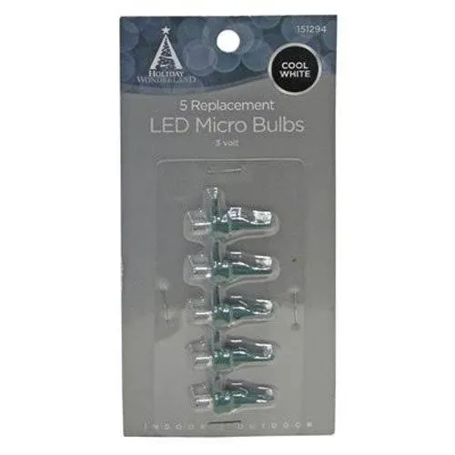 Christmas Lights LED Replacement Bulb, Micro, Cool White, 5-Pk. 11207-88