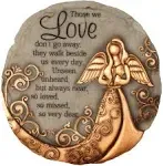 Spoontiques - Garden Décor - Bronze Angel Stepping Stone - Decorative Stone for Garden