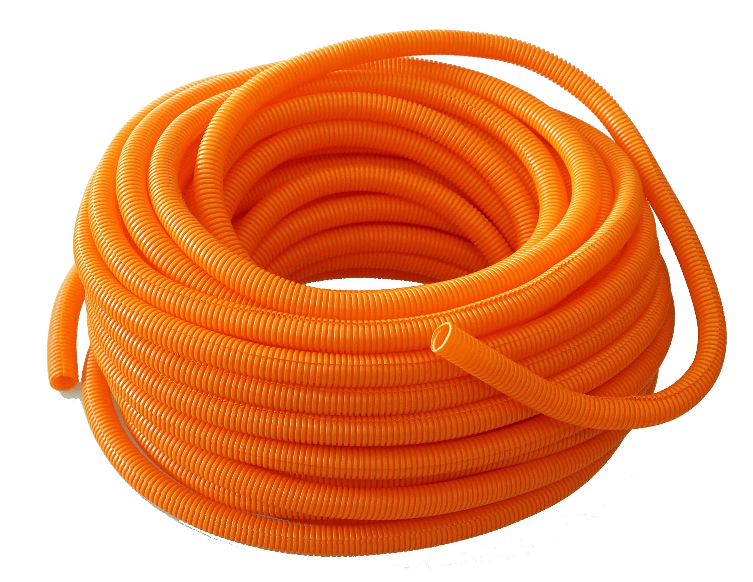 Absolute USA SLT34OR 3/4-Inch x 100-Feet Orange Split Loom Split Wire Loom Polyethylene Conduit Corrugated Plastic Tubing Sleeve