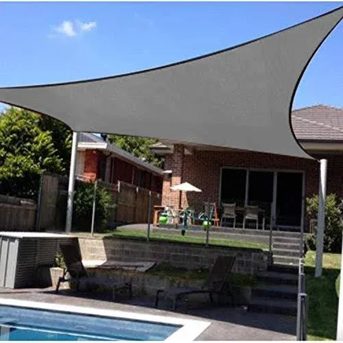 Artpuch Sun Shade Sail Curved Commercial Outdoor Shade Cover Rectangle Heavy Duty Permeable 185GSM Backyard Shade Cloth for Patio Garden