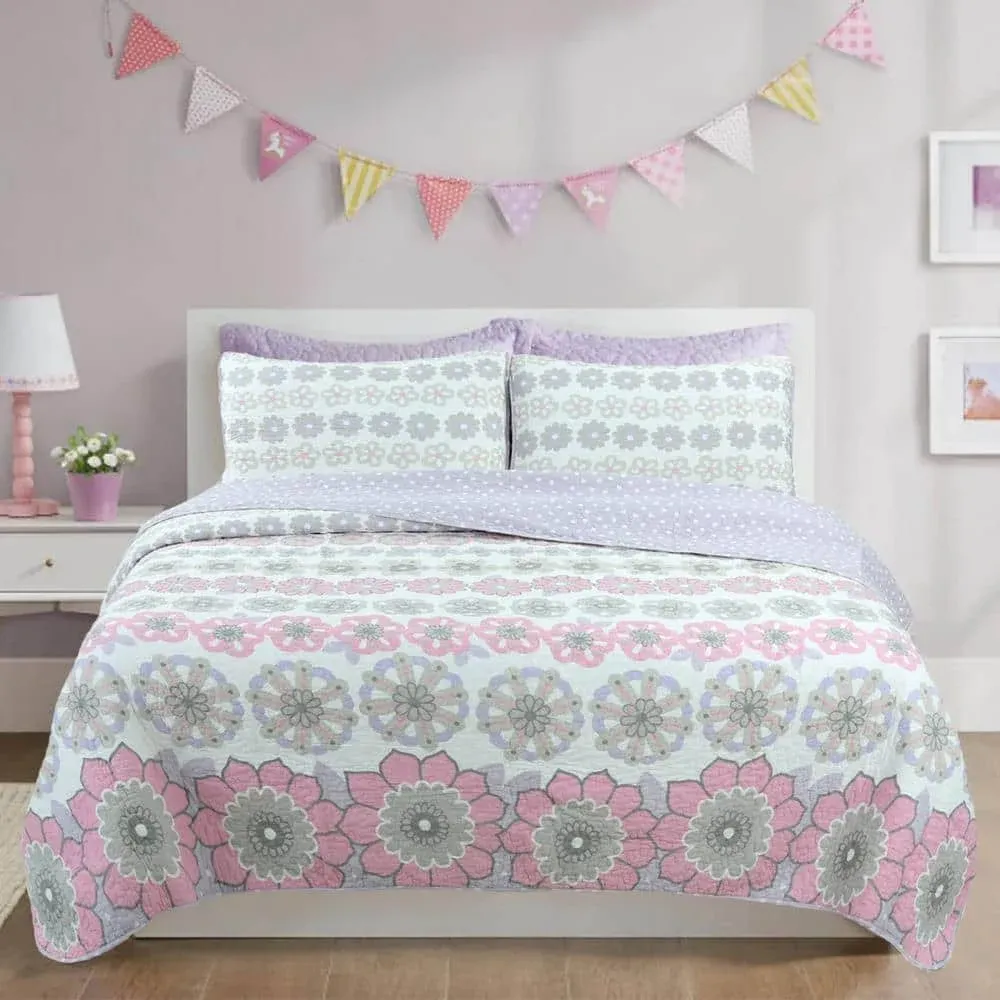 Lola Flora Quilt Set Cozy Line Home Fashion Size: Twin Quilt + 1 Sham