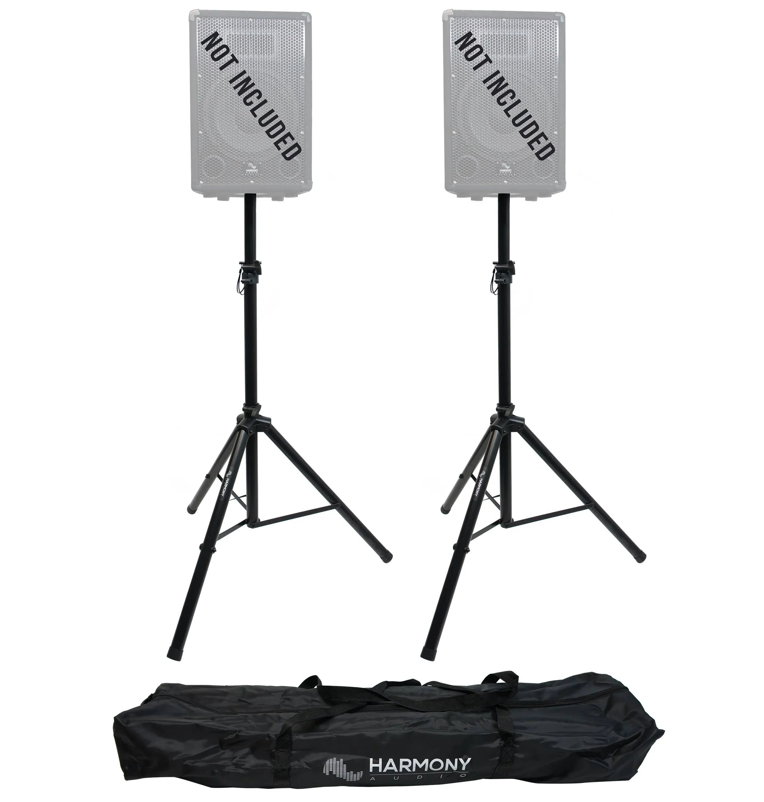 Harmony Audio HA-DSBG Pro DJ (2) Portable Tripod Speaker Stand Pair & Bag New