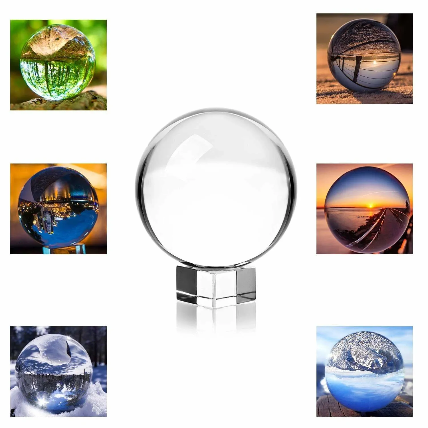 MerryNine K9 Crystal Ball with Stand for Photography Crystal Sphere Lens Crystal Ball(80mm/3.14" with 35mm Stand)