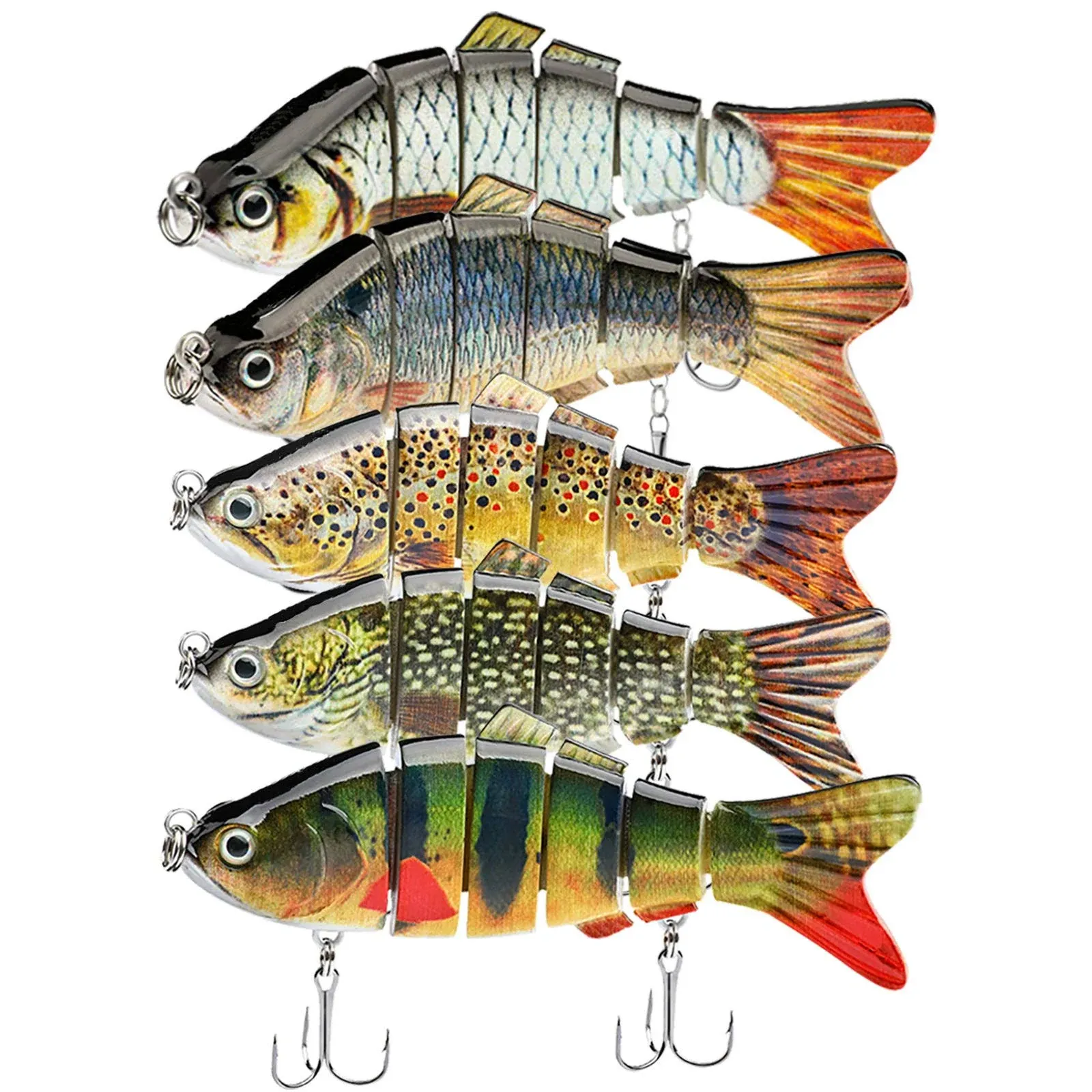  Fishing Lures for Bass Trout 1.4~3.9&#034; Multi Jointed Swimbaits Slow Color-A