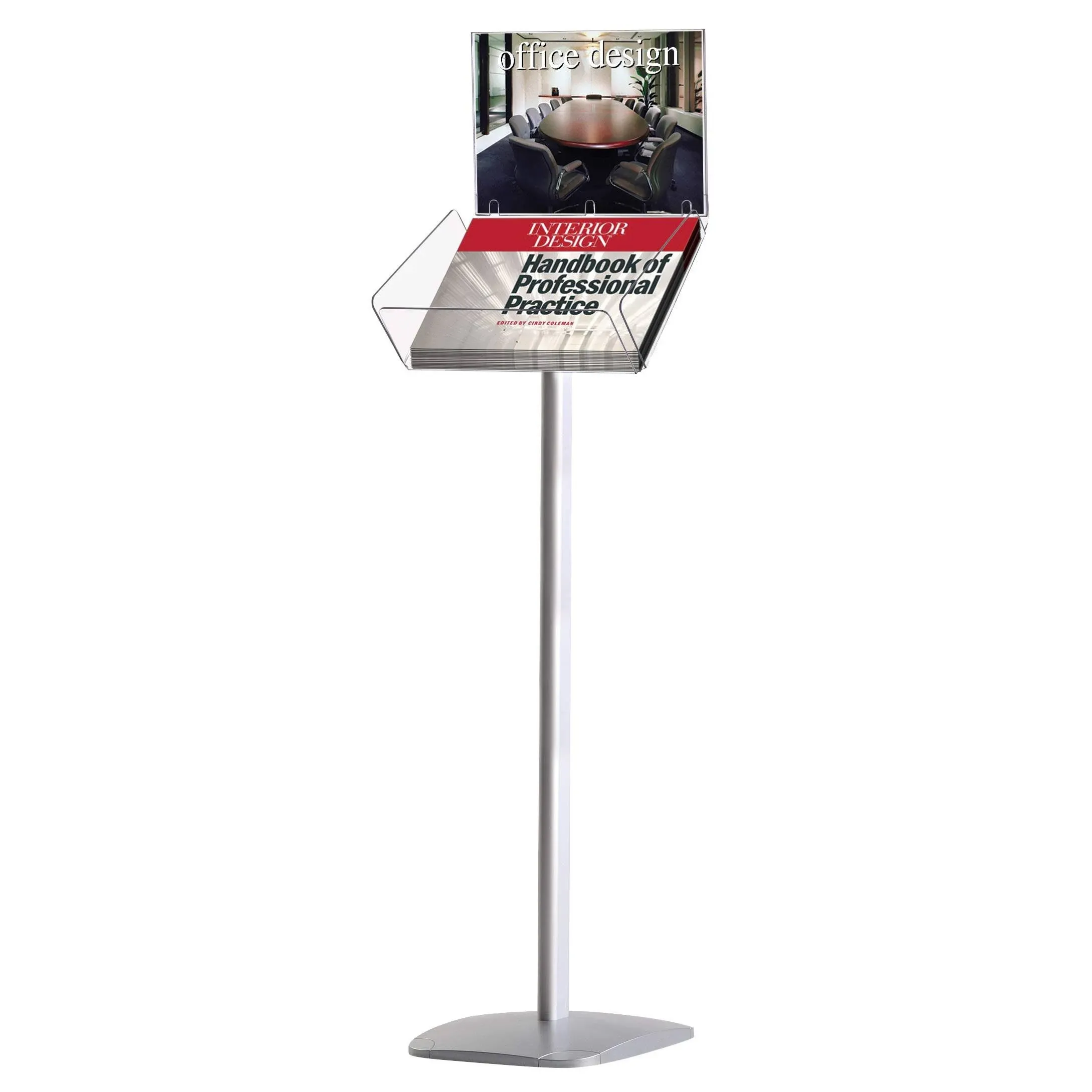 MT Displays Free Standing Brochure Rack, Silver