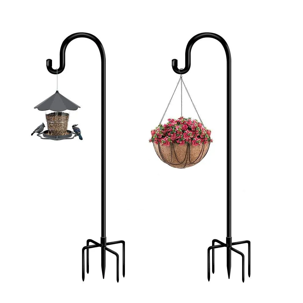 Funtife 60 in Outdoor Shepherd Hooks for Hanging Plants Garden Adjustable Hea...