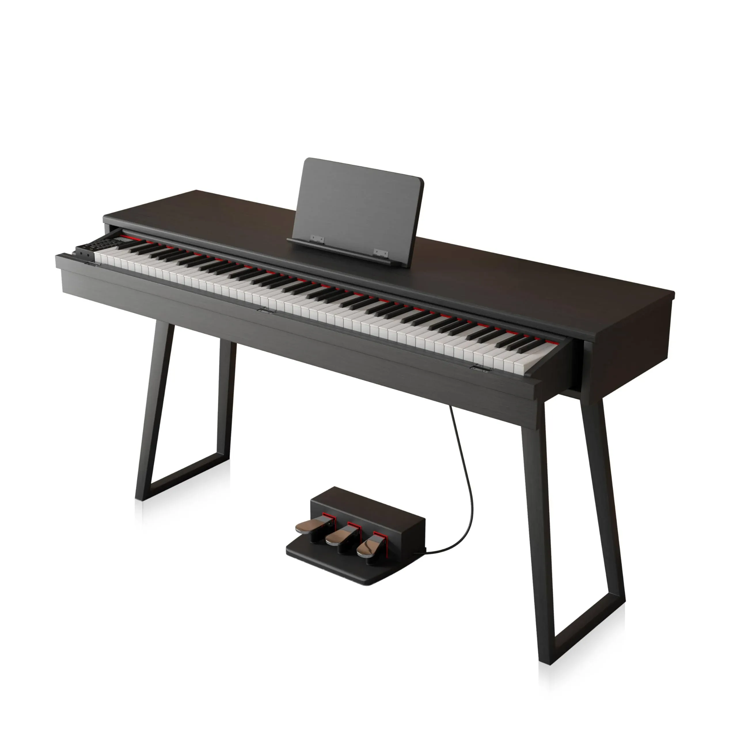 LANDTOM DD8819 88-Key Drawer Digital Keyboard Piano, Wooden Electric Hammer ...