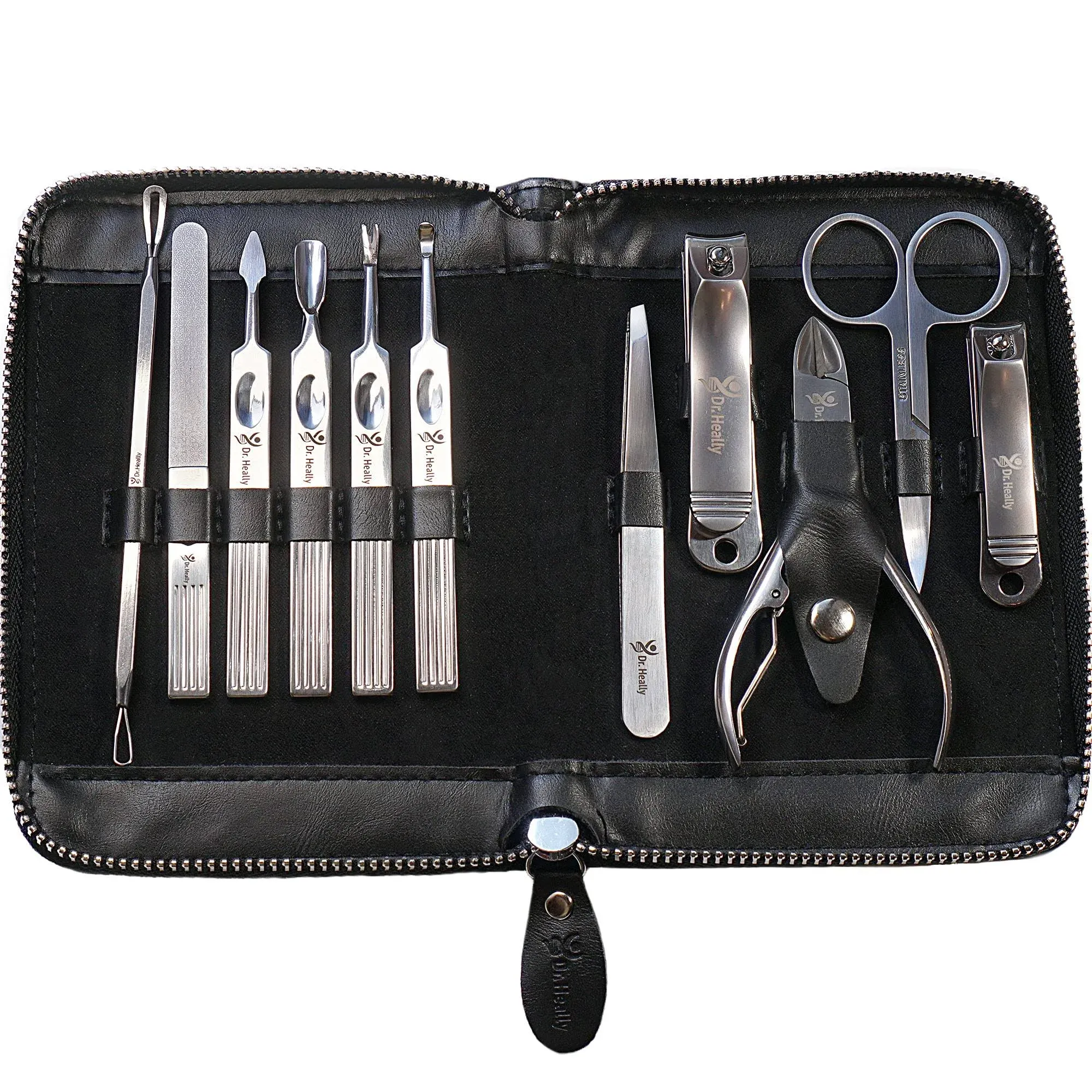 Dr.Heally Manicure Set Professional Pedicure Kit 11 Pieces Stainless Steel Cu...