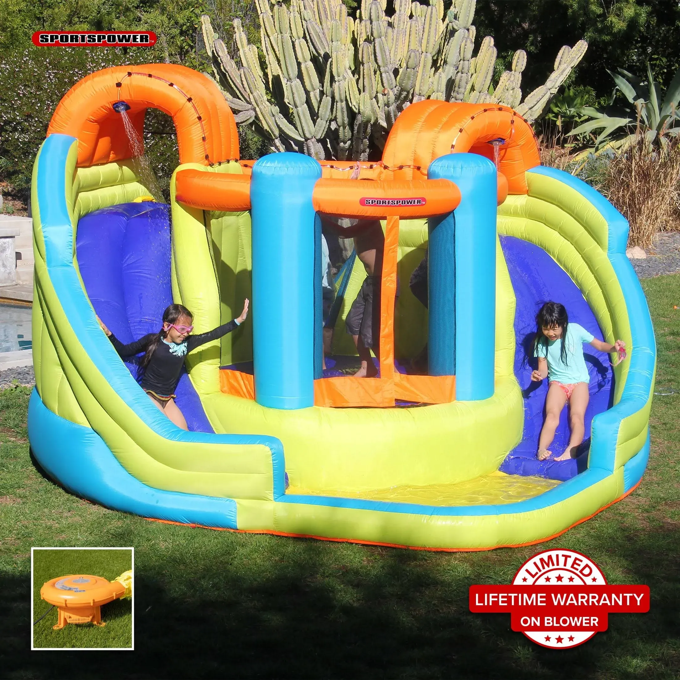 Sportspower Double Slide and Bounce Inflatable Water Slide