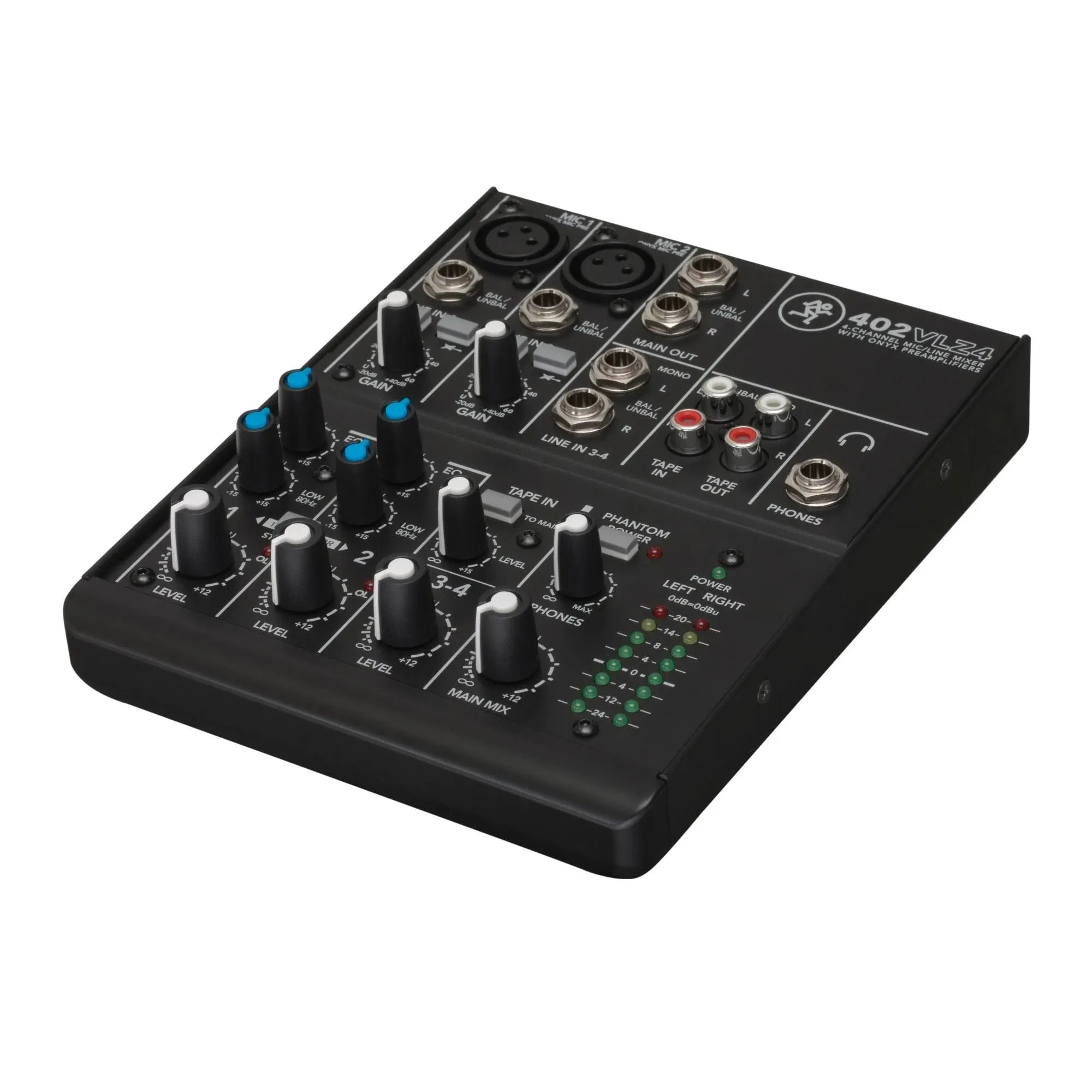 Mackie 402VLZ4 4-Channel Mixer with Knox XLR Cable and Kirlin 1/4-Inch TRS Cable