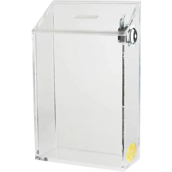 MCB Large Classic Acrylic Charity Donation Box, Ballot Box or Suggestion Box 9.3