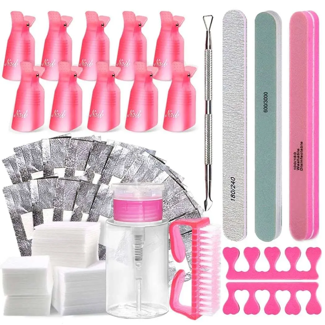 Gel Nail Polish Remover Tools Kit Acetone Acrylic Nails Tool Sets With Nail C...