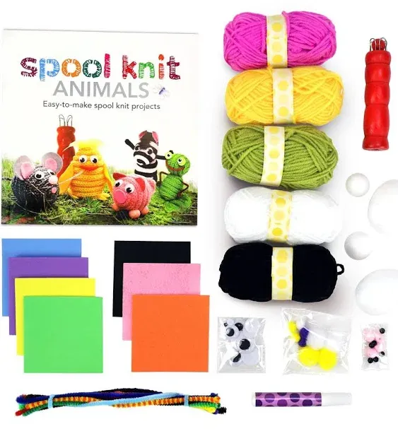 Spice Box SPOOL KNIT ANIMALS Kit 1 Set For Ages 8+ Instructions For 19~~NIOB!!