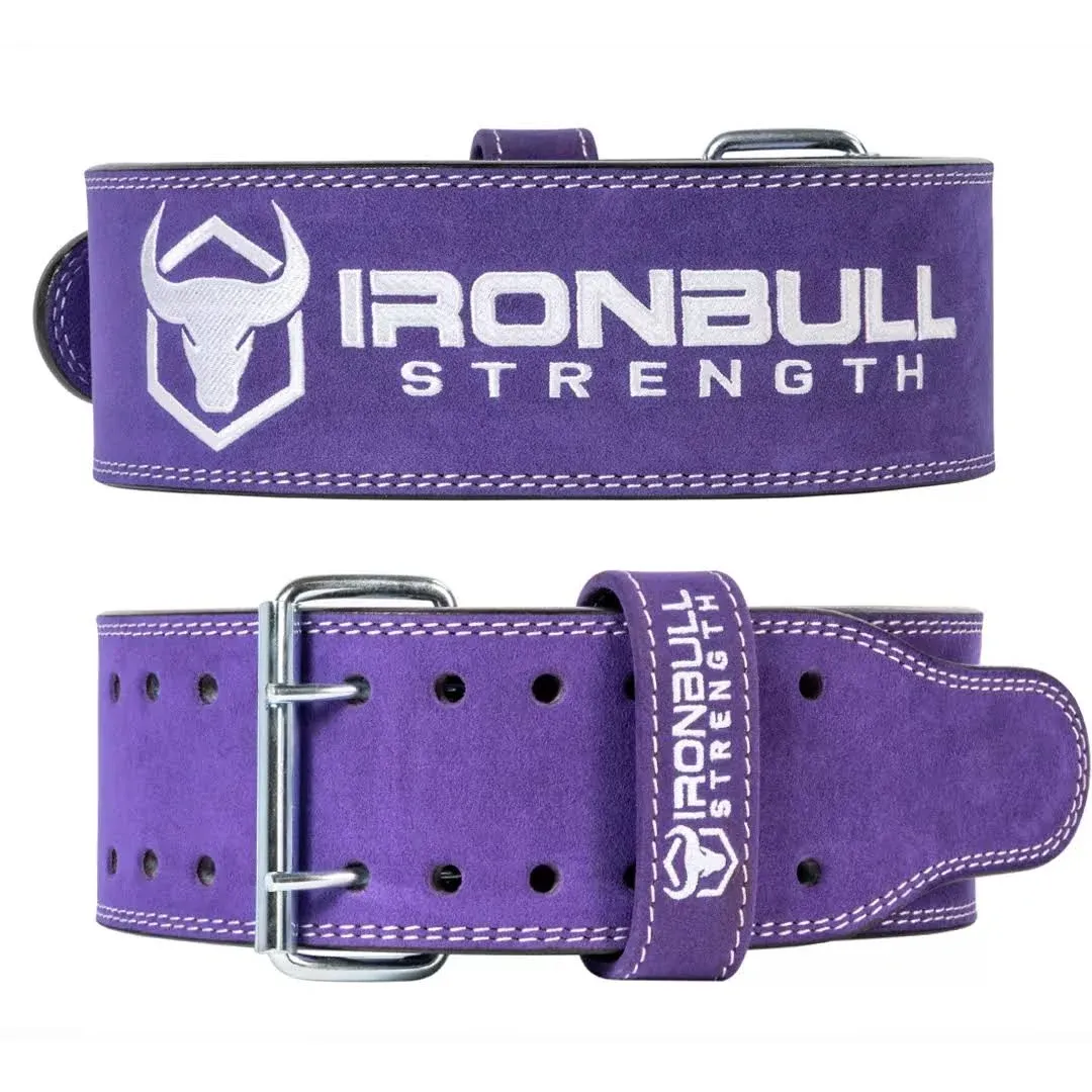 10mm Suede Powerlifting Belt - Double Prong Purple / S