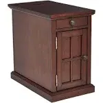 End Table with Charging Station Chair Side Table with Dark Brown Traditional