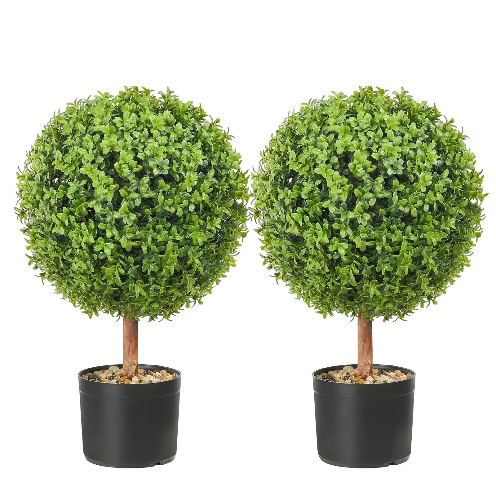 2 Pack 2' Artificial Topiary Tree Faux Plant UV Indoor Outdoor Home Decor 24Inch