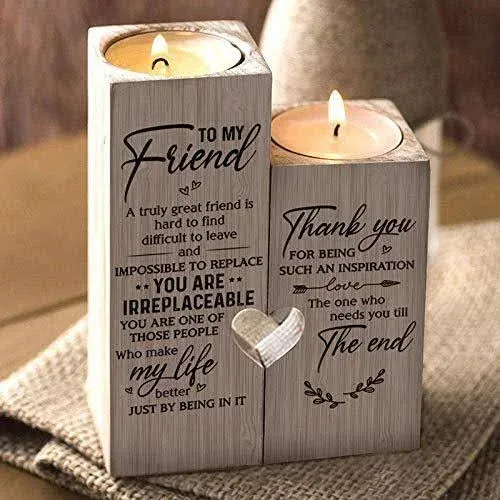 LEFUYAN to My Bestie Candle Holder -You Are Irreplaceable, Make My Life Better ...