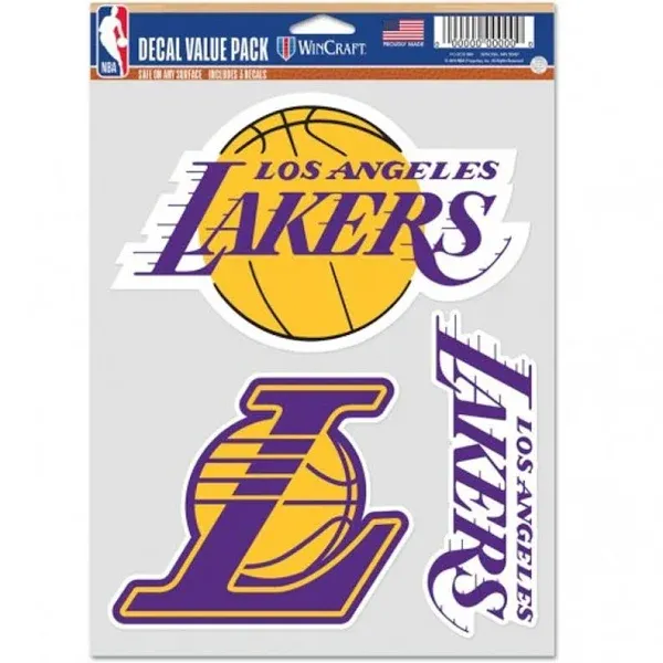 WinCraft Los Angeles Lakers Decal Multi Use Fan 3 Pack