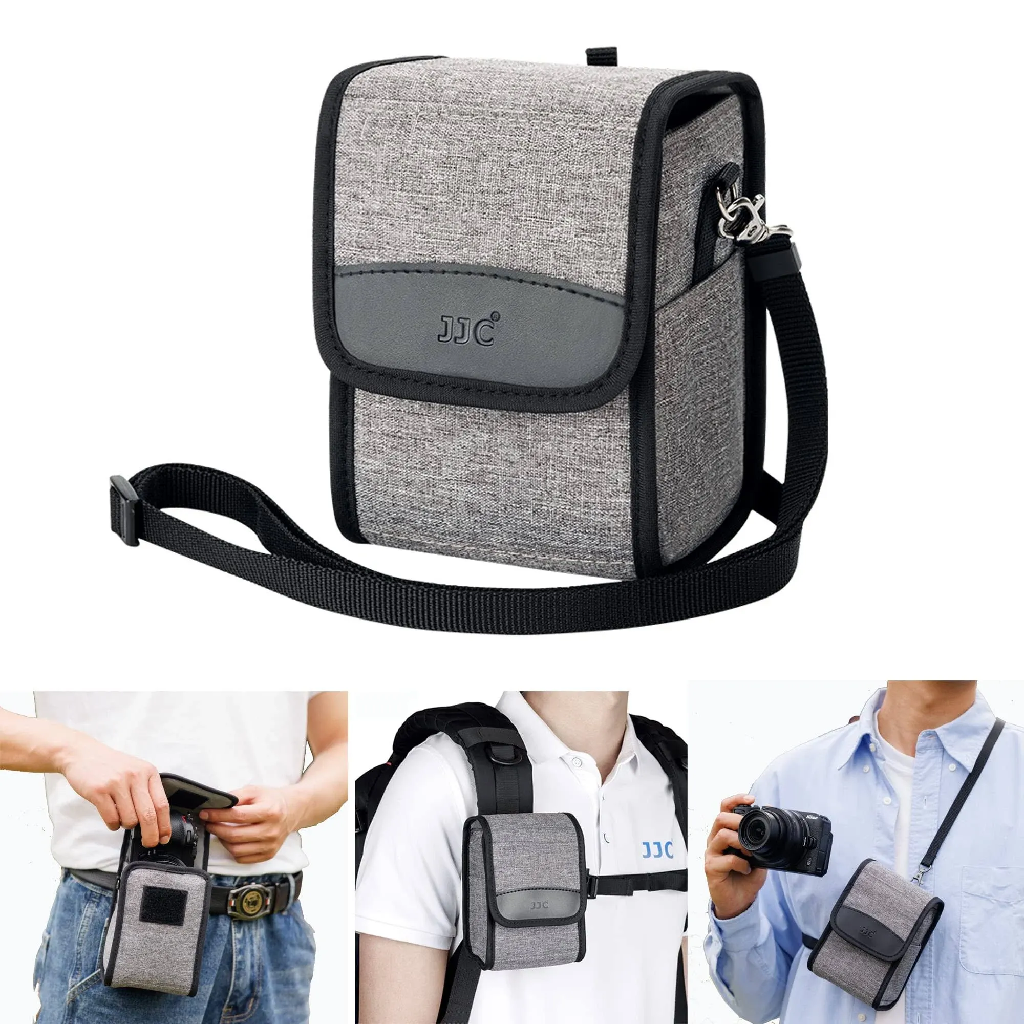 JJC Portable Travel Camera Case Pouch Crossbody Bag with Strap for Fuji Fujifilm X100VI X100V X100F, Ricoh GR IIIx GR III GRIII GR3,Sony A6700 A6000 A6100 A6400 A7C A7CII, Nikon Z30 Z50 & More Cameras