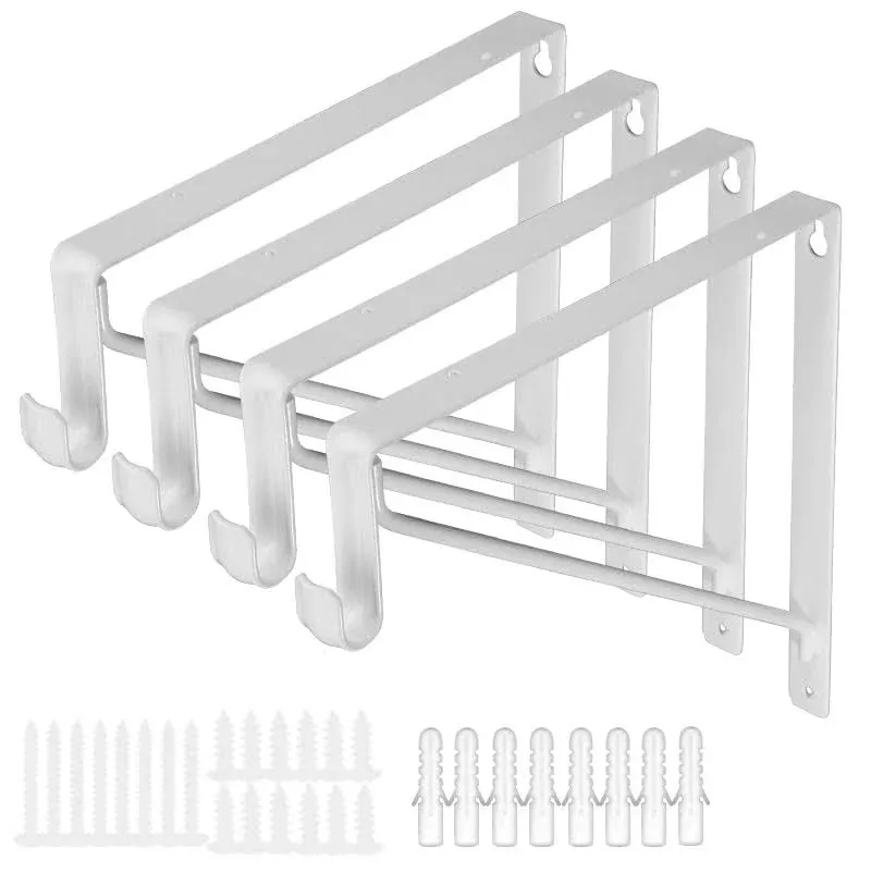 4Pack Heavy Duty Closet Rod &amp; Shelf Brackets Closet Shelf Brackets Closet Bra...