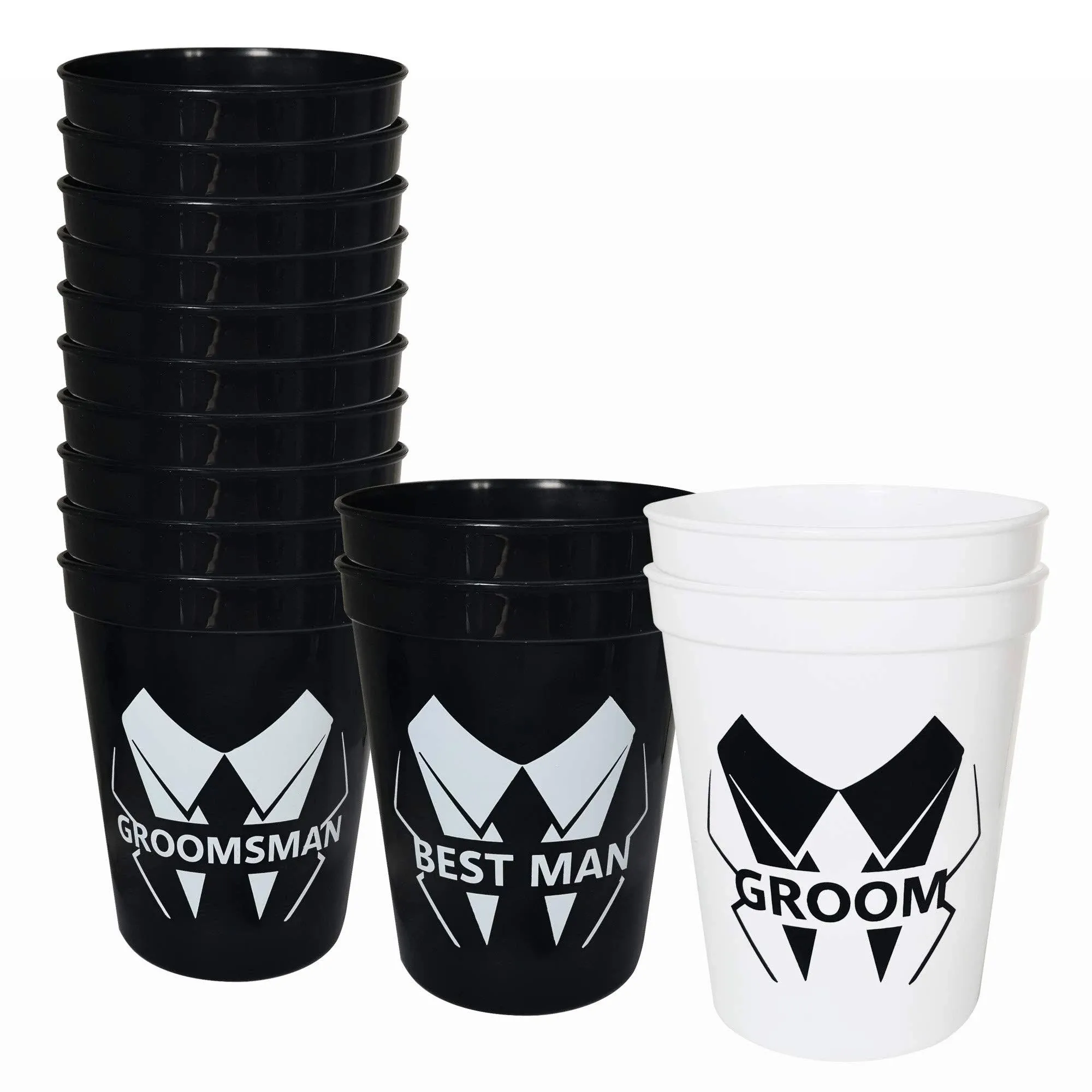 14 Packs Polystyrene Bachelor Party Cups Includes Groom Man and Groomsman Cup...